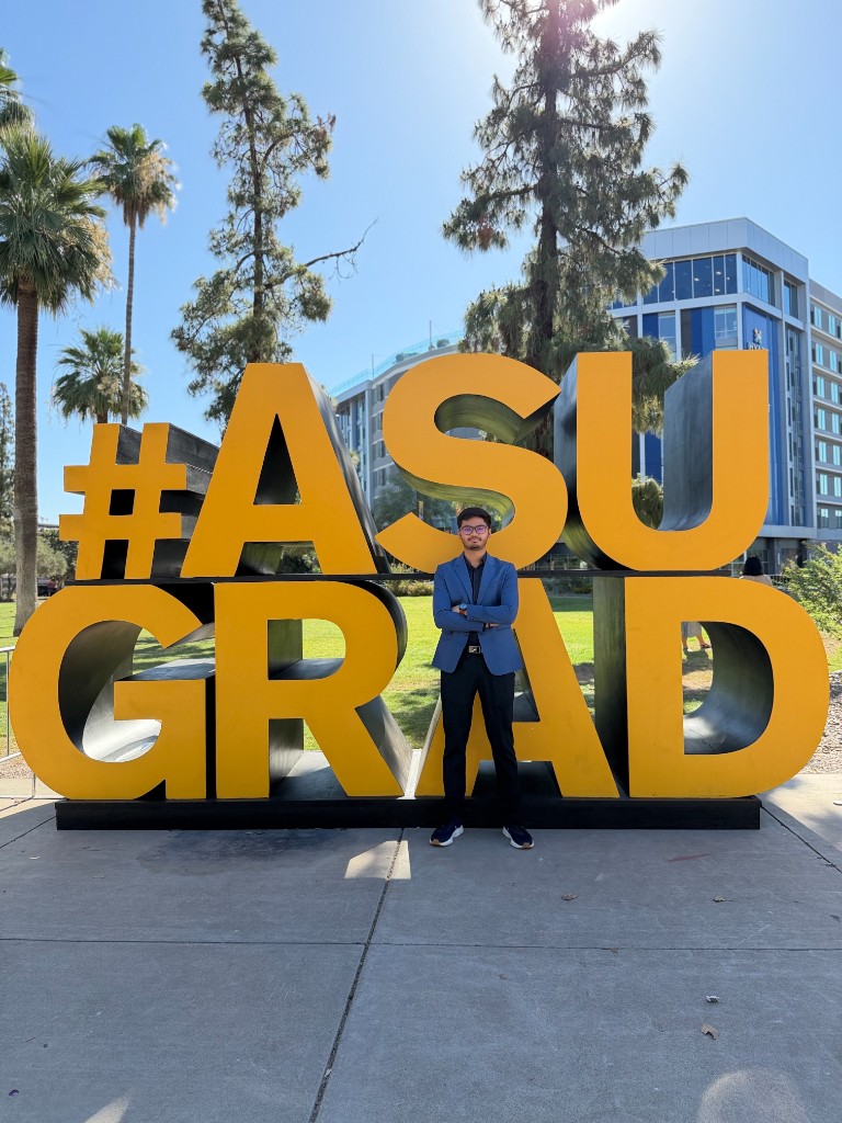Jeel Kakadiya at ASU graduation